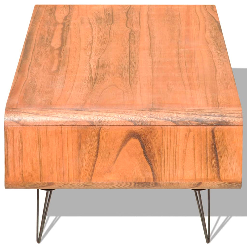 Coffee Table 90x55.5x38.5 cm Solid Paulownia Wood Brown