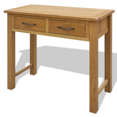 vidaXL Dressing Table with Stool Solid Oak Wood 2