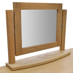 vidaXL Dressing Table with Stool Solid Oak Wood 3