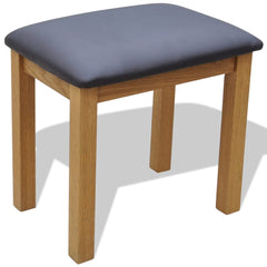vidaXL Dressing Table with Stool Solid Oak Wood 4