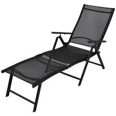 41741 vidaXL Folding Sun Lounger Aluminium Black 1