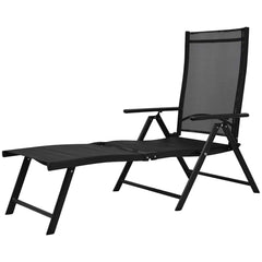 41741 vidaXL Folding Sun Lounger Aluminium Black 2