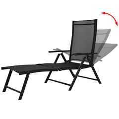 41741 vidaXL Folding Sun Lounger Aluminium Black 4