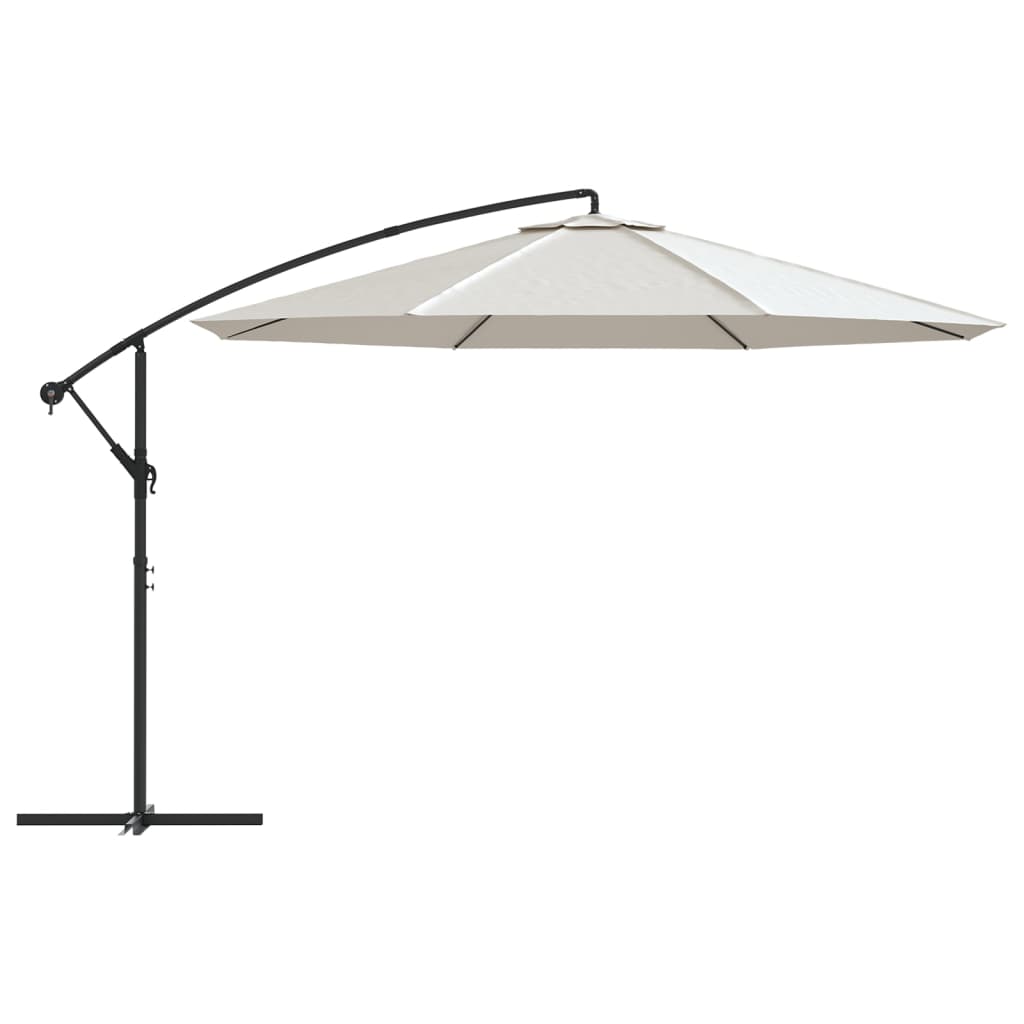 vidaXL Cantilever Garden Parasol 3.5 m Sand White 3