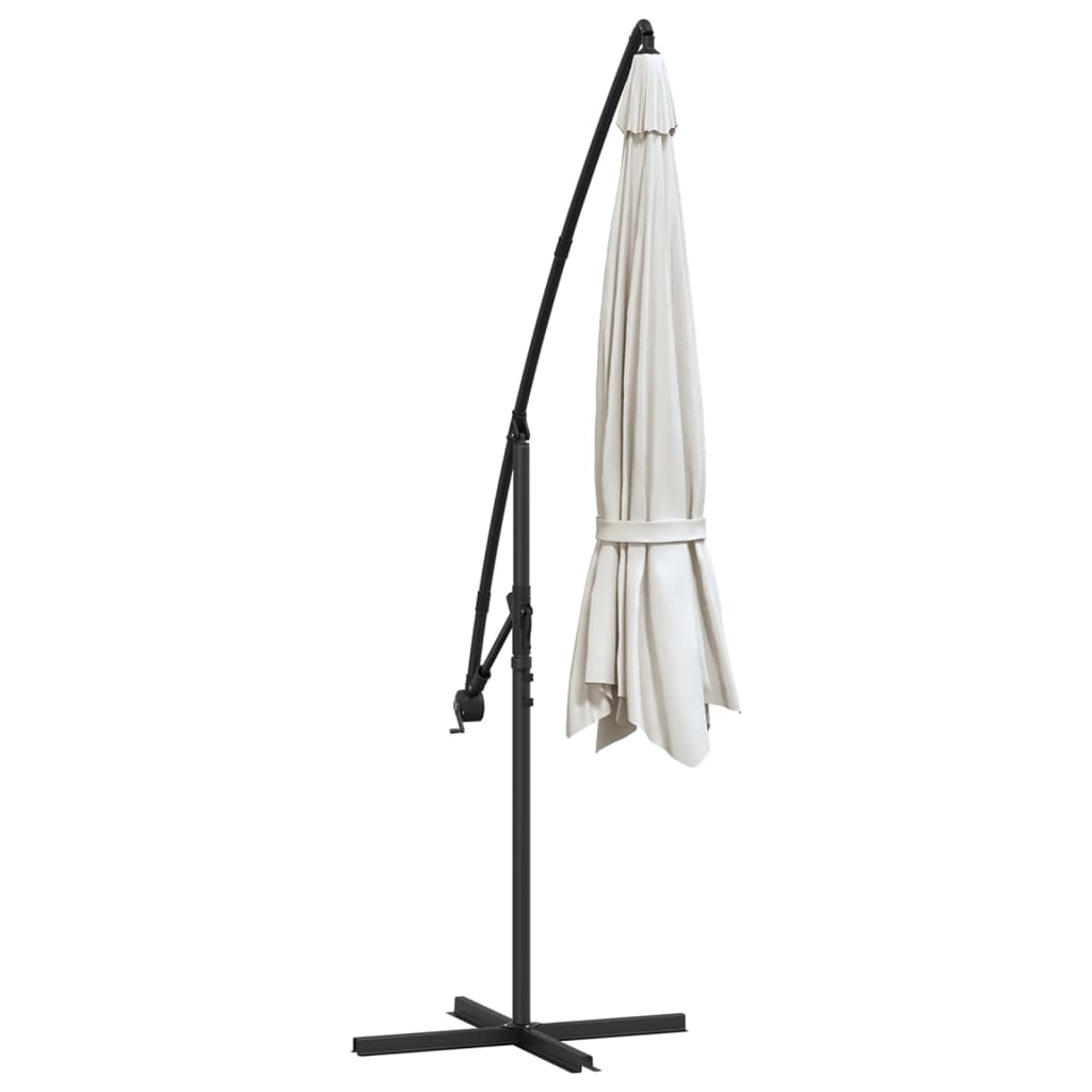 vidaXL Cantilever Garden Parasol 3.5 m Sand White 6