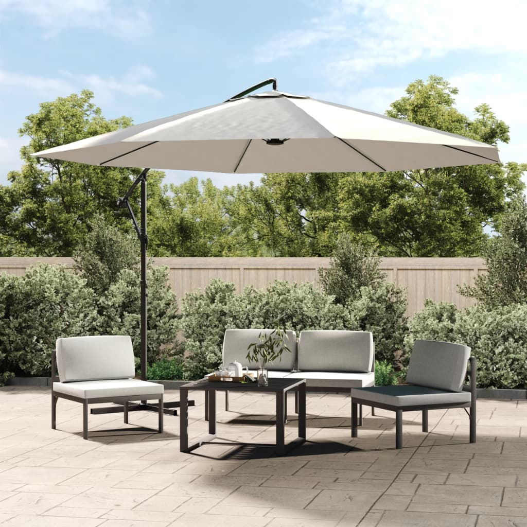 vidaXL Cantilever Garden Parasol 3.5 m Sand White 1