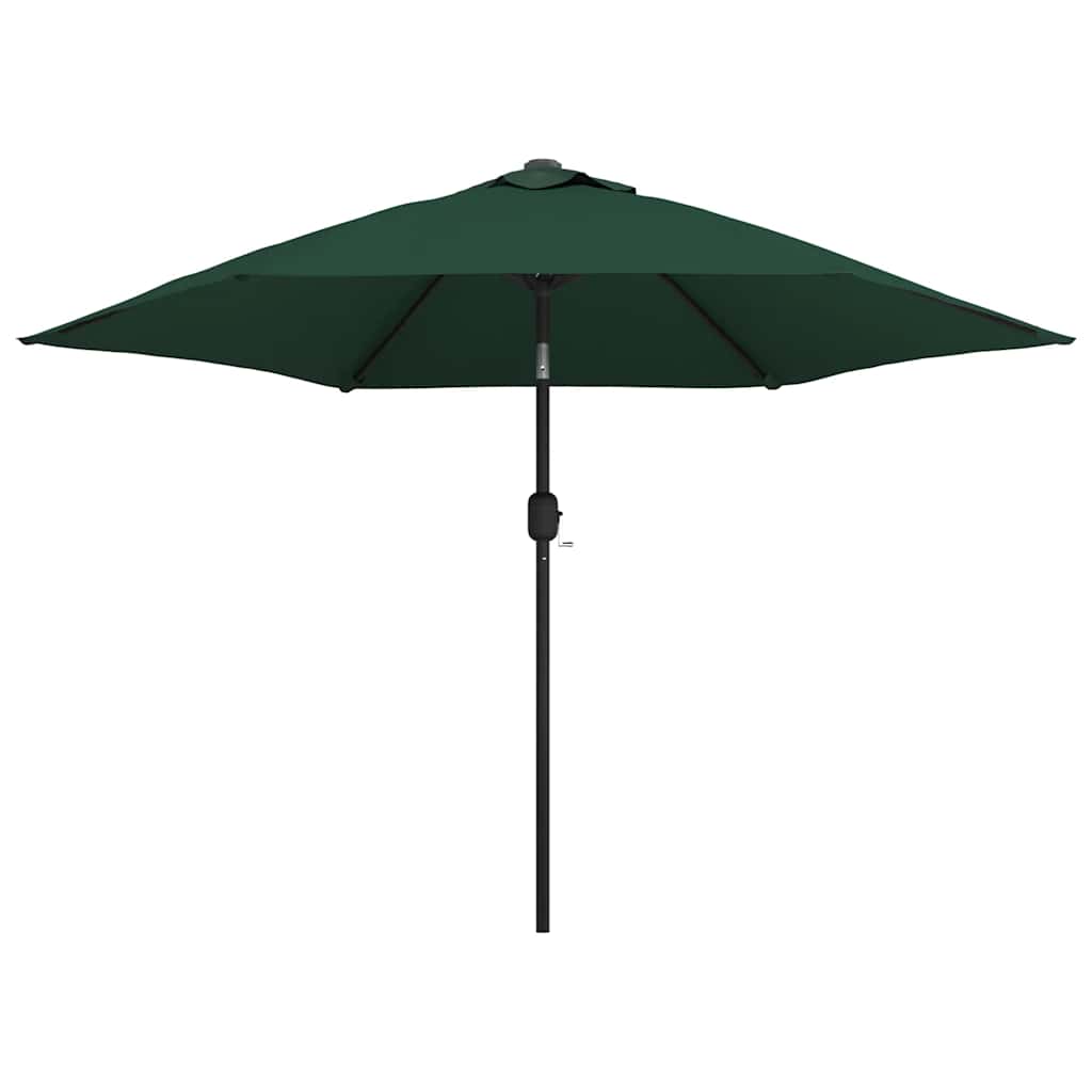 Outdoor Parasol with LED Lights and Steel Pole 300 cm Green