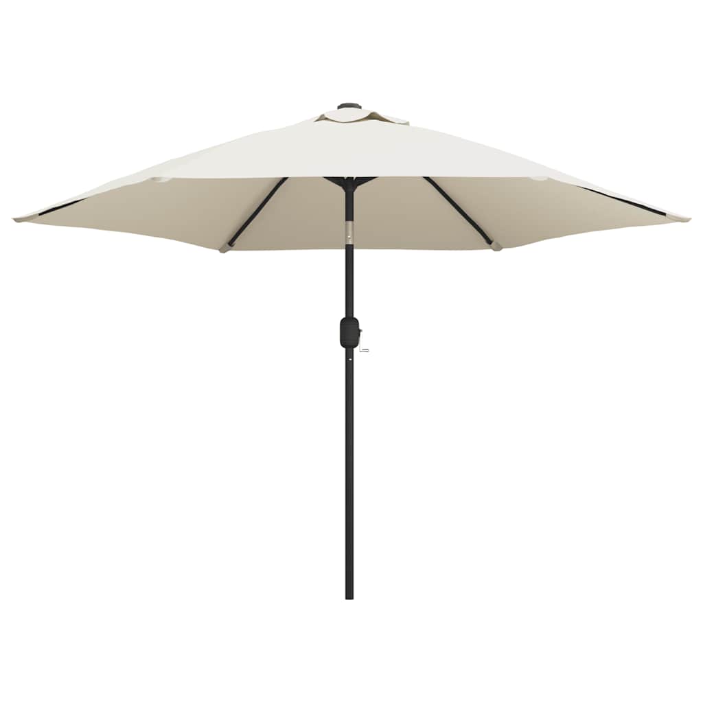 Outdoor Parasol with LED Lights and Steel Pole 300 cm Sand white