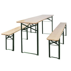 vidaXL Folding Beer Table with 2 Benches 220 cm Fir Wood 1