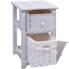 vidaXL Bedside Cabinets 2 pcs Wood White 4