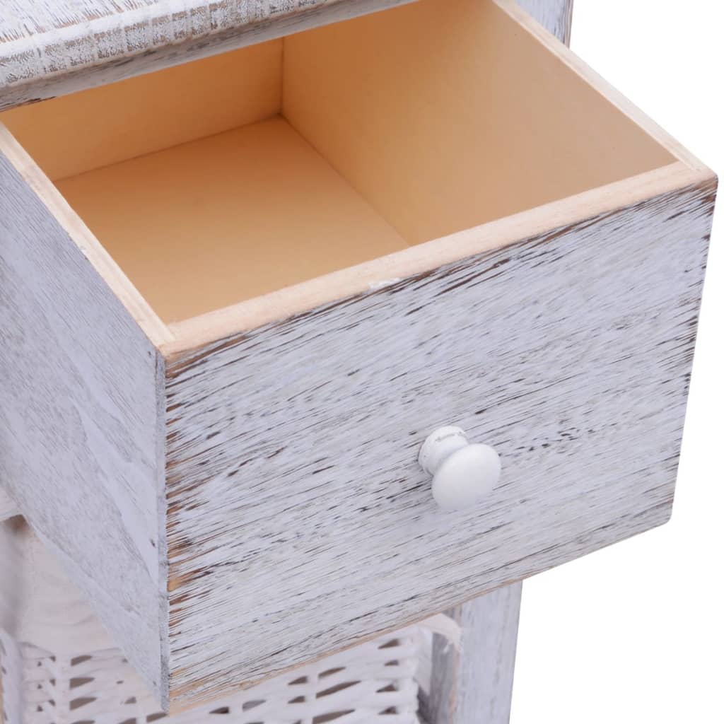 vidaXL Bedside Cabinets 2 pcs Wood White 5