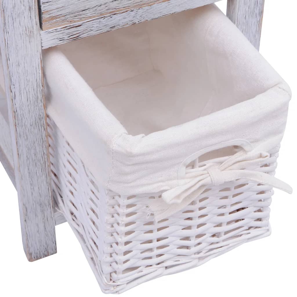 vidaXL Bedside Cabinets 2 pcs Wood White 6