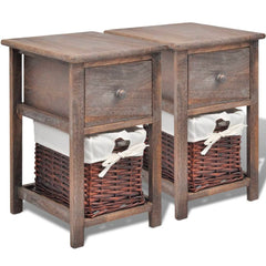vidaXL Bedside Cabinets 2 pcs Wood Brown 2