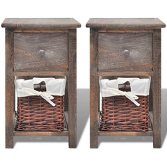 vidaXL Bedside Cabinets 2 pcs Wood Brown 3