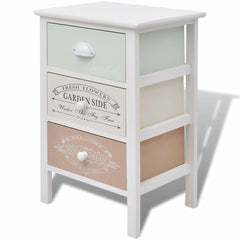 French Storage Cabinet 3 Drawers Wood