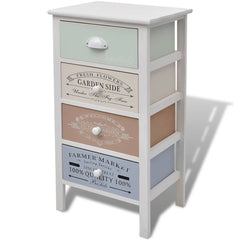 French Storage Cabinet 3 Drawers Wood