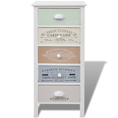 French Storage Cabinet 3 Drawers Wood