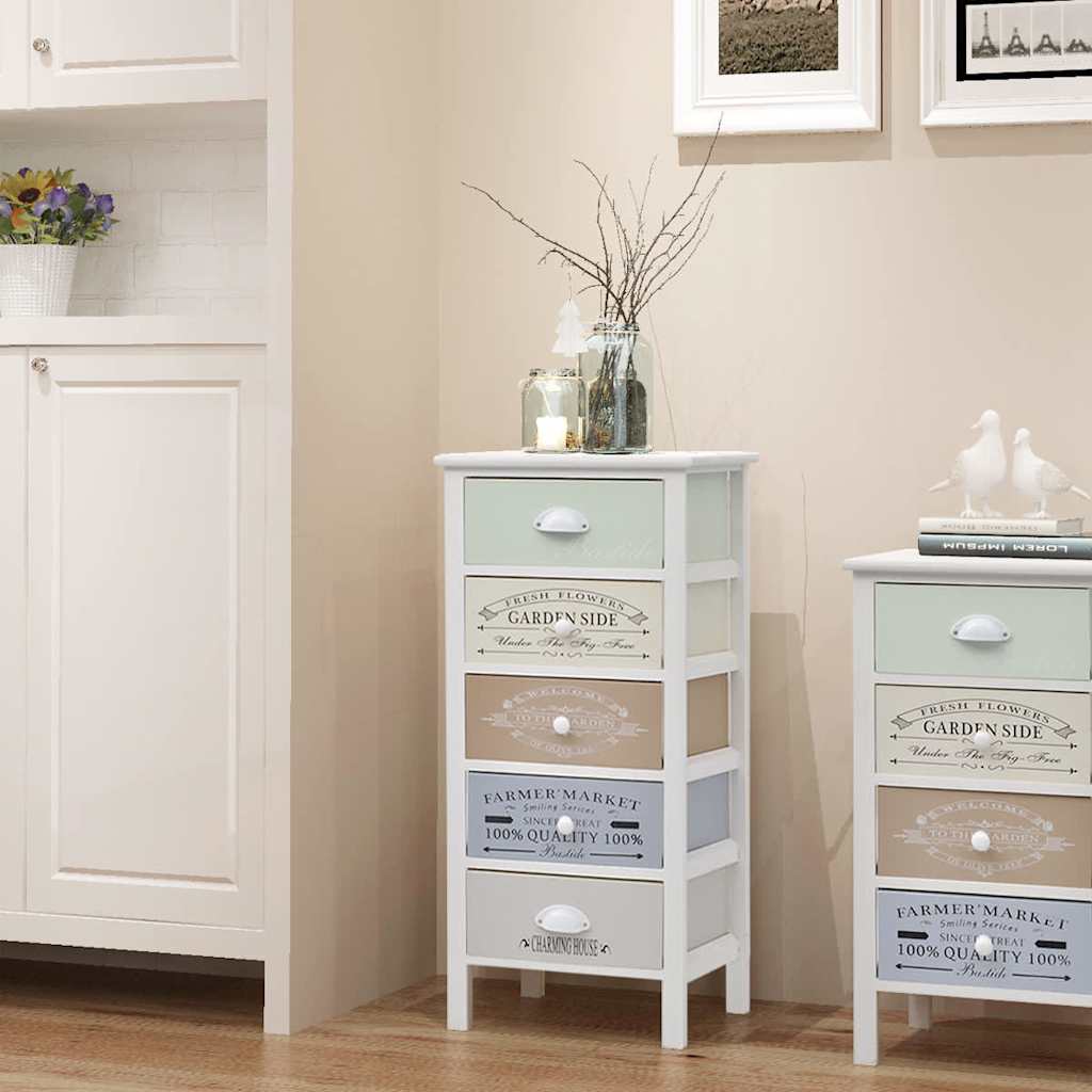 French Storage Cabinet 3 Drawers Wood