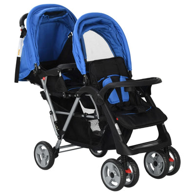 Tandem Stroller Steel Blue and Black