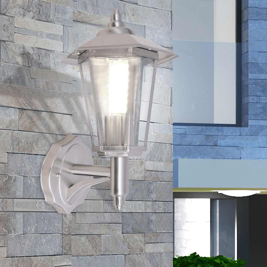 vidaXL Outdoor Uplight Wall Lantern Stainless Steel 1