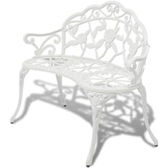 vidaXL Garden Bench 100 cm Cast Aluminium White 1