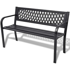 vidaXL Garden Bench 118 cm Steel Black 1