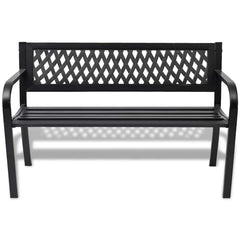 vidaXL Garden Bench 118 cm Steel Black 2