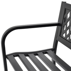 vidaXL Garden Bench 118 cm Steel Black 3