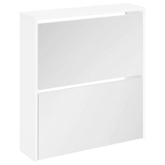 vidaXL Shoe Cabinet 2-Layer Mirror White 63x17x67 cm 2