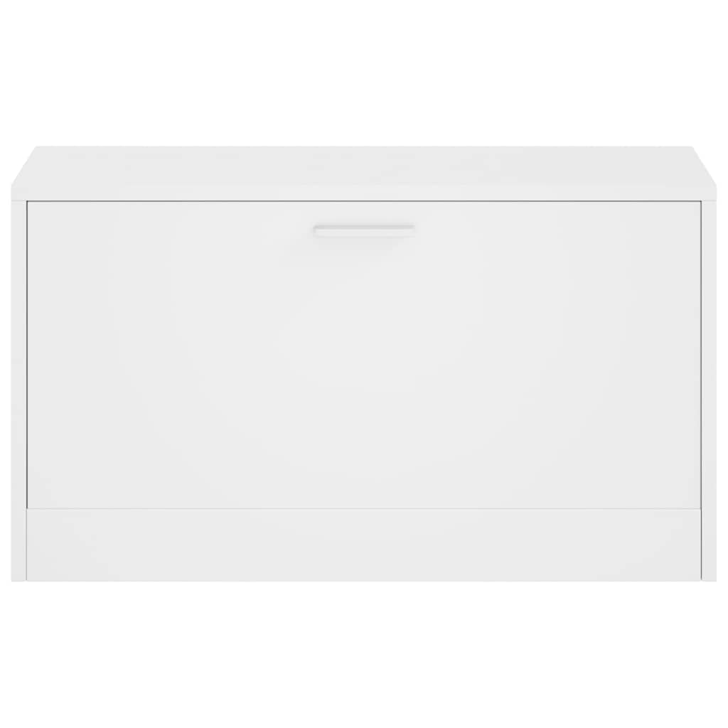 Shoe Bench 80x24x45 cm Engineered Wood White