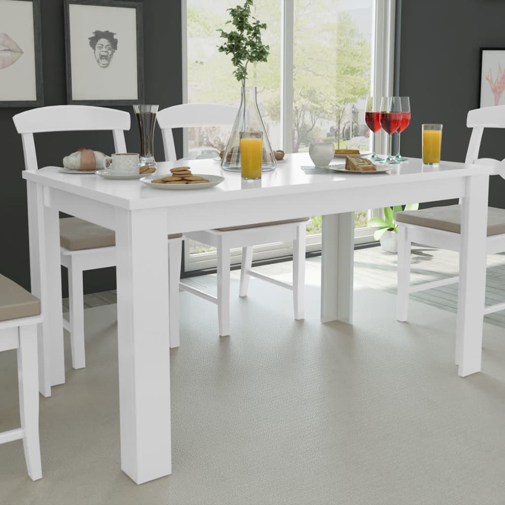 vidaXL Dining Table 140x80x75 cm White 1