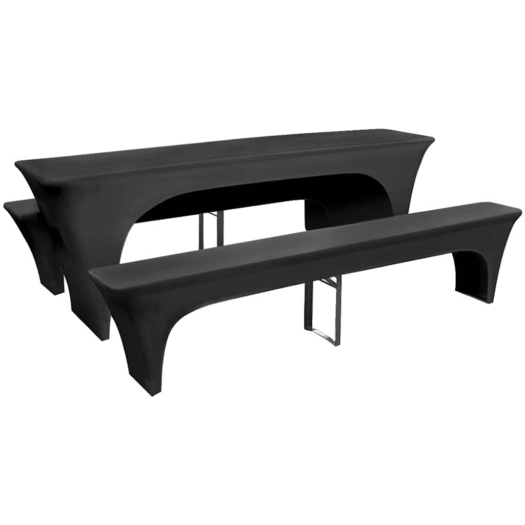 vidaXL Table Cover | Set of 3 | Anthracite | Polyester 90%, Elastane 10% | Large 1