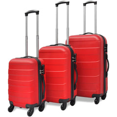 vidaXL Three Piece Hardcase Trolley Set Red 45.5/55/66 cm 1