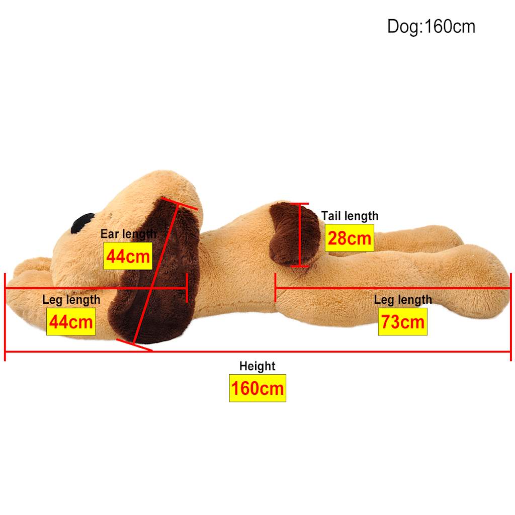 vidaXL Dog Cuddly Toy Plush Brown 160 cm 4