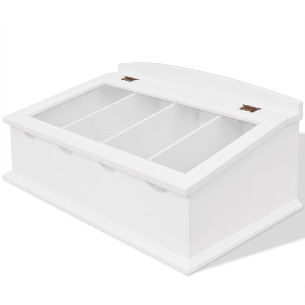242645 vidaXL Cutlery Tray MDF White Baroque Style 1