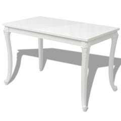 vidaXL Dining Table 116x66x76 cm High Gloss White 2
