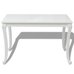 vidaXL Dining Table 116x66x76 cm High Gloss White 3