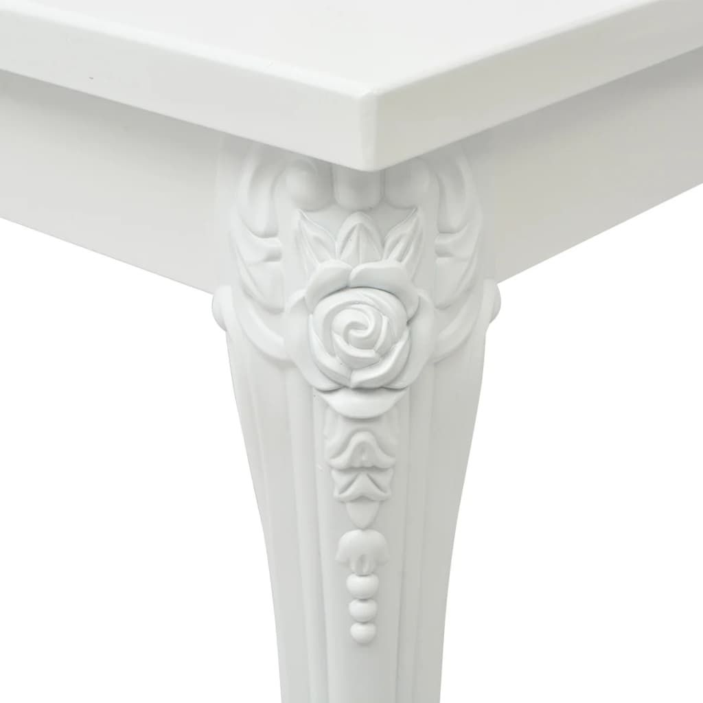 vidaXL Dining Table 116x66x76 cm High Gloss White 4