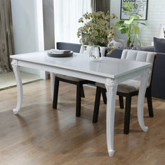 vidaXL Dining Table 116x66x76 cm High Gloss White 1