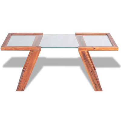 Coffee Table Solid Acacia Wood Brown 100x50x40 cm