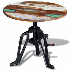 Side Table Cast Iron 60x(42-63) 42-63 cm Solid reclaimed wood