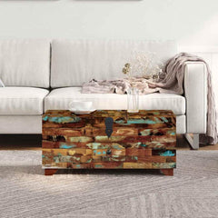 Coffee Table Solid Mango Wood 80x40x35 cm Multicolour