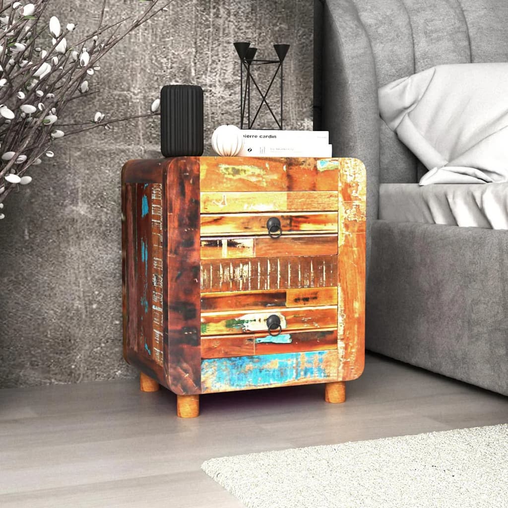 vidaXL Night Cabinet Solid Reclaimed Wood 43x33x51 cm 1