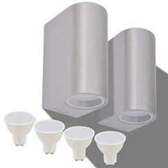 vidaXL Outdoor LED Wall Lights 2 pcs Round Up/Downwards 2
