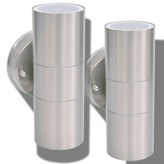 vidaXL Wall Light | Set of 2 | Silver | Stainless steel, glass | Compact 4