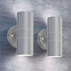 vidaXL Wall Light | Set of 2 | Silver | Stainless steel, glass | Compact 1