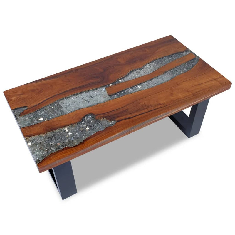 Coffee Table Teak Resin 100x50 cm