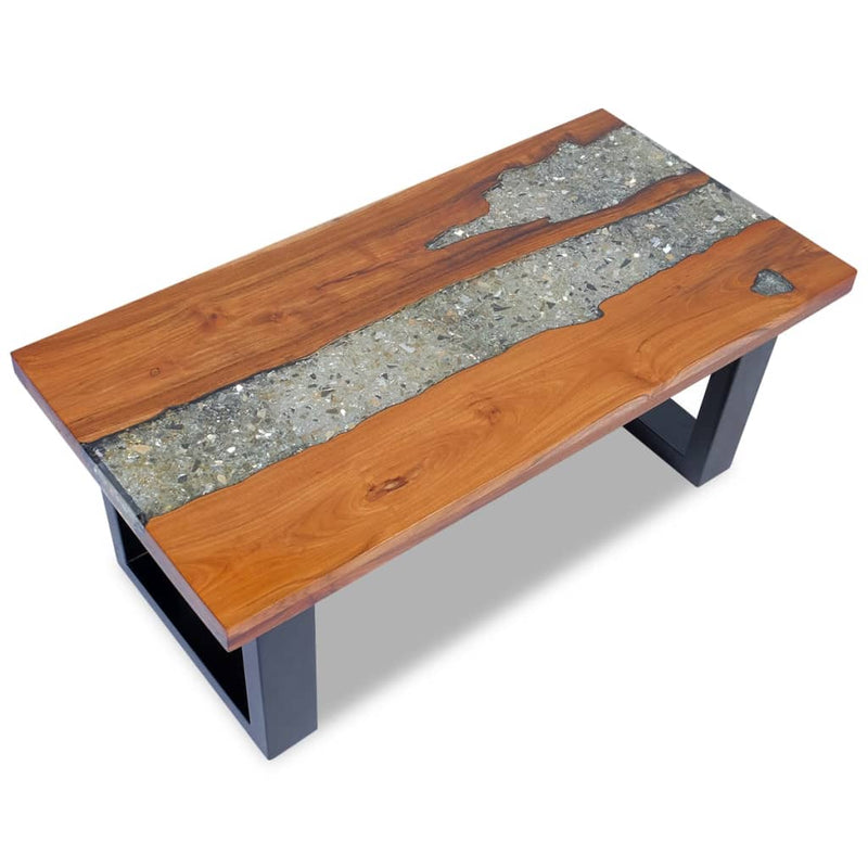 Coffee Table Teak Resin 100x50 cm