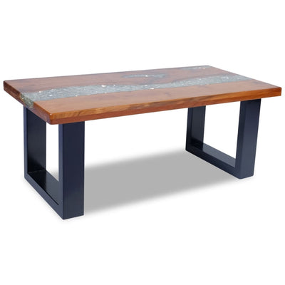 Coffee Table Teak Resin 100x50 cm