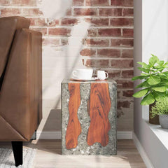 243468 vidaXL Stool Solid Teak Wood and Resin 3